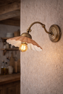 Redo LEA 02-801 + CC20 - Retro nástěnné svítidlo s keramickým stínidlem Ø 20cm