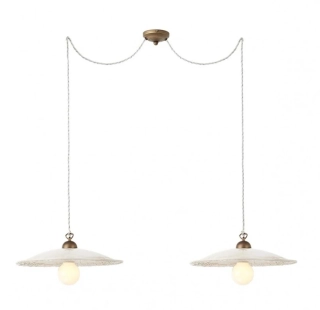 Redo LEA 02-804 + CF40 - Závěsné retro svítidlo s keramickými stínidly Ø 44cm