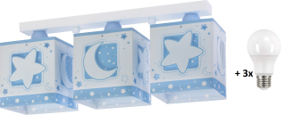Dalber 63233NT MOONLIGHT blue - Dětské stropní svítidlo v modré barvě + Dárek 3x LED žárovka