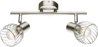 Globo 54809-2 TEXAS - Stropní bodové svítidlo, stříbrná barva, 2 x E14