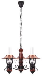 Rabalux 7860 ENNA - Rustikální trojramenné závěsné retro svítidlo Ø 60cm