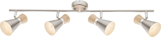 Globo 54807-4 AERON - Stropní bodové svítidlo, dřevo + matný nikl , 80cm šířka