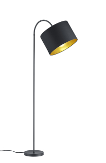 Trio Leuchten 408290179 HOSTEL - Moderní stojací lampa s textilním stínidlem na husím krku 1 x E27, Ø 35cm, 156cm výška 