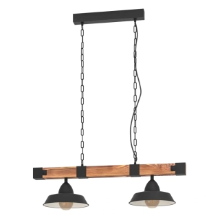 Eglo 44085 OLDBURY - Závěsný retro dvouramenný lustr + Dárek 2x LED retro žárovka