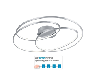 Trio Leuchten 673918007 GALE - Stropní lustr stmívatelný klasickým vypínačem, LED 50W, 3000K, 5250lm, 80 x 65cm