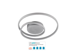 Trio Leuchten R62911187 ZIBAL - Stropní lustr stmívatelný klasickým vypínačem, LED 22W, 3000K, 2200lm, Ø 39cm