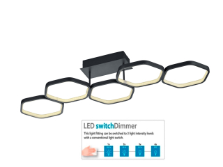 Trio Leuchten R62055142 VIGO - Stropní lustr stmívatelný klasickým vypínačem, LED 24W, 3000K, 3000lm, 90 x 30cm