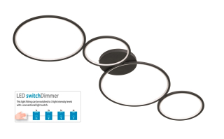 Trio Leuchten 622610432 RONDO - Stropní lustr stmívatelný klasickým vypínačem, LED 37W, 3000K, 97cm šířka