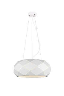 Trio Leuchten 303500331 ZANDOR - Závěsný kulatý lustr v bílé barvě 3 x E27, Ø 50cm