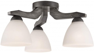 Lamkur LM 3.55 ADRIANO 27449 - Stropní dřevěný tříramenný lustr, 3 x E27, Ø 36cm / tmavé dřevo