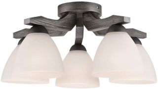 Lamkur LM 5.55 ADRIANO 27456 - Stropní dřevěný pětiramenný lustr, 5 x E27, Ø 41cm / tmavé dřevo