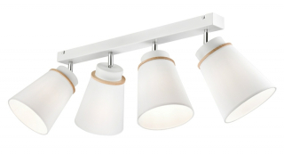 Lamkur LM 4.110 AUGUSTINO 37578 - Stropní svítidlo s naklápěcími textilními stínidly 4 x E27 