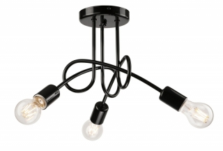 Lamkur LM 3.79 CAMILLA 31606 - Stropní svítidlo v černé barvě, 3 x E27,  Ø 36cm