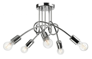 Lamkur LM 5.79 CAMILLA 36854 - Stropní svítidlo v lesklém chromu, 5 x E27,  Ø 46cm