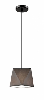 Lamkur LM 1.86 CARLA GR 33341 - Závěsný lustr se šedým textilním stínidlem 1 x E27, 42cm šířka