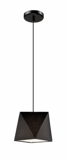 Lamkur LM 1.86 CARLA BL 33365 - Závěsný lustr s černým textilním stínidlem 1 x E27, 42cm šířka