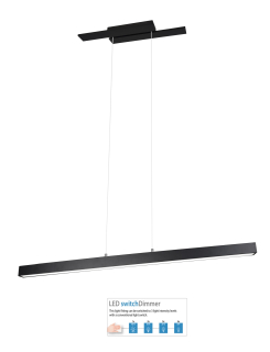 Trio Leuchten 375510432 BELFAST- Moderní LED závěsné svítidlo svítící nahoru i dolů, stmívatelné vypínačem 44W, 3000K, 115cm 