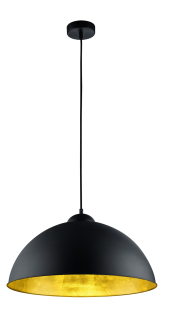 Trio Leuchten 308000132 ROMINO II - Závěsný vintage lustr v černo zlaté barvě, 1 x E27, Ø 50cm