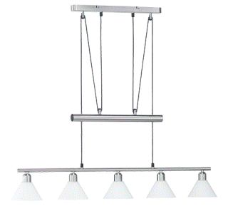 Trio Leuchten 3751051-07 STAMINA - Stahovací lustr nad jídelní stůl 5 x E14, 102cm