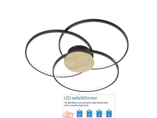 Trio Leuchten 673210332 SEDONA - Stropní lustr stmívatený vypínačem, LED 40W,  Ø 80cm, 3000K 