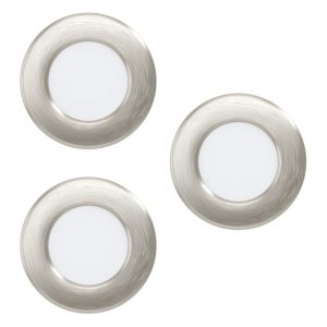 Eglo 99141 FUEVA 5 - Sada 3 ks LED podhledových svítidlel Ø 8,6cm, 2,7W, 3000K, matný nikl, IP20