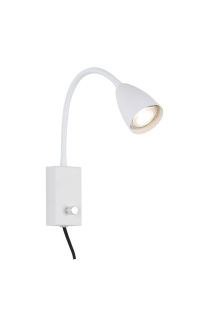 Rabalux 6720 MIKA  - Nástěnné svítidlo s husím, krkem a s kabelem do zásuvky / bílá, ocel, 1 x GU10, NESTMÍVATELNÉ