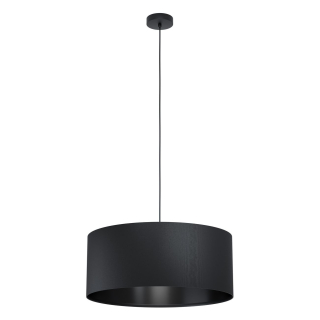 Eglo 99043 MASERLO 1 - Závěsné textilní svítidlo v černé barvě + Dárek LED žárovka, 1 x E27, Ø 53cm