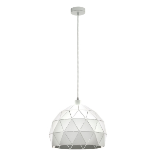 Eglo 97855 ROCCAFORTE - Závěsné bílé kovové svítidlo, E27, ø 40cm