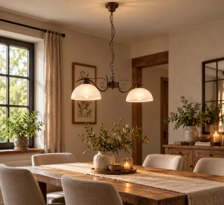 Trio Leuchten R3432-24 COUNTRY - Závěsný rustikální dvouramenný lustr na řetězu 2 x E27, šířka 82cm
