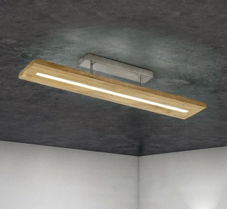 Trio Leuchten 623710130 BRAD - Vypínačem stmívatelné LED stropní dřevěné svítidlo, LED 27W, 3000K, 100cm šířka