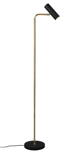 Trio Leuchten 412400108 MARLEY black + brass - Čtecí stojací lampa v barvě černé a mosazné, 1 x GU10, 151cm