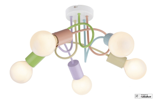 Rabalux 6340 LINETT- Stropní svítidlo v barevné kombinaci, 5x E27