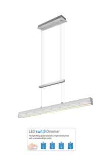Trio Leuchten R32043105 PAROS - Závěsný stahovací lustr stmívatelný klasickým vypínačem, LED 21W + 11W, 3000K, 3000lm + 1500lm, 90cm