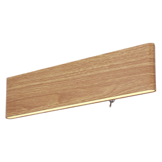 Globo 41751W-12 SIEGFRIED - Nástěnné kovové svítidlo v imitaci dřeva, s vypínačem, 12W, 3000K