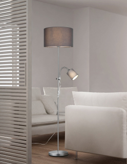 Trio Leuchten R40192007 OWEN - Moderní stojací lampa se čtecí bodovkou na husím krku 160 cm
