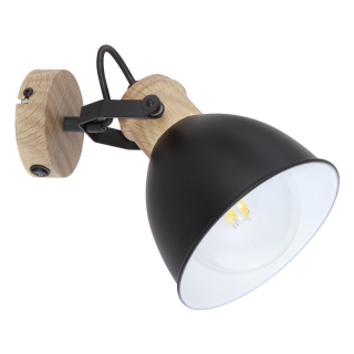 Globo 54018-1S WIHO - Nástěnná moderní lampička s vypínačem, imitace dřeva, 1 x E27 