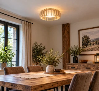 Trio Leuchten R62171130 MONTE - Stropní dřevěný lustr stmívatelný klasickým vypínačem, LED 16,5W, 3000K, Ø 40cm