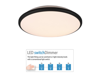 Trio Leuchten R67021132 LIMBUS - Stropní kulatý lustr stmívatelný klasickým vypínačem, LED 20,5W, 3000K, Ø 34cm