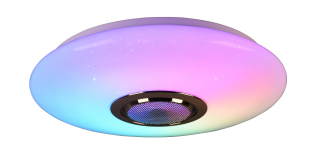 Trio Leuchten R69031101 MUSICA - Stropní LED RGB svítidlo s bluetooth reproduktorem a dálkovým ovladačem, LED 15,5W, 3000-6000K, Ø 41cm