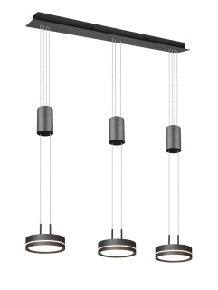 Trio Leuchten 326510342 FRANKLIN - Závěsné stahovací svítidlo stmívatelné vypínačem,antracit, LED 27W, 3000K, šířka 85cm