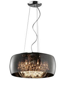 Trio Leuchten 311210606 VAPORE - Závěsný moderní lustr se skleněnými krystalky, Ø 50cm, 6 x G9