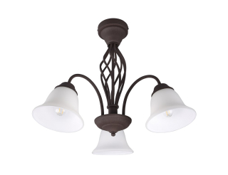 Trio Leuchten 601000324 RUSTICA - Stropní rustikální lustr v hnědé barvě 3 x E14, Ø 55cm