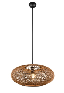 Trio Leuchten 312300136 HEDDA - Závěsné svítidlo se stínidlem ze sisalového lana 1 x E27, Ø 52cm