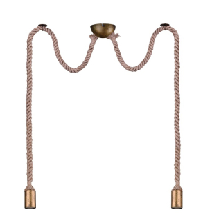 Trio Leuchten 310100204 ROPE - Závěsné dvouramenné svítidlo s lanovými závěsy 2 x E27