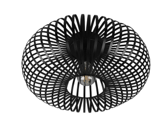 Trio Leuchten 606900132 JOHANN - Stropní retro svítidlo v černém kovu, 1 x E27, Ø 40cm