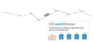 Trio Leuchten 674610707 INDIRA - LED stropní svítidlo stmívatelné vypínačem, LED 20W + 8W, 3000K, 345cm