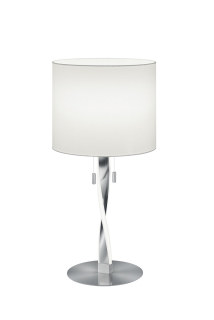 Trio Leuchten 575310307 NANDOR - Moderní stolní LED lampa s textilním stínidlem a tahovými vypínači 1 x E27 + LED 6W, 3000K, výška 62cm