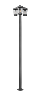 Trio Leuchten 411060342 CAVADO - Stojací tříramenné venkovní svítidlo v šedé barvě antracit 1 x E27, IP44, 220cm