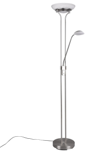 Trio Leuchten R40073507 ORSON- Moderní stojací LED stmívatelná lampa v matném niklu LED 28W + 6W, 3000K, 180cm