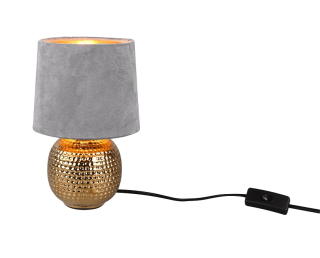 Trio Leuchten R50821011 SOPHIA - Moderní stolní lampička s keramickým podstavcem a stínidlem v šedé barvě 1 x E14